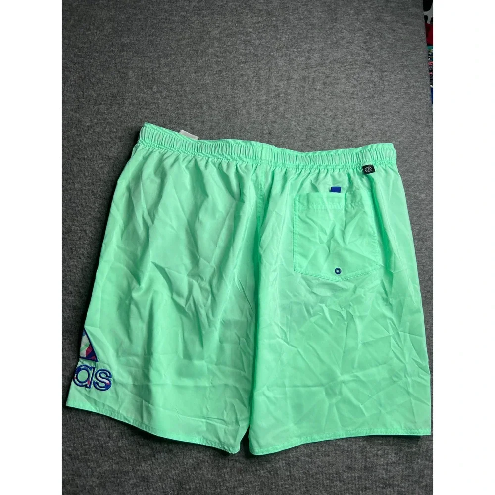 Adidas Mens Flor Log CLX CL Swim Shorts Pulse Mint Green HT2139 2XL NWT